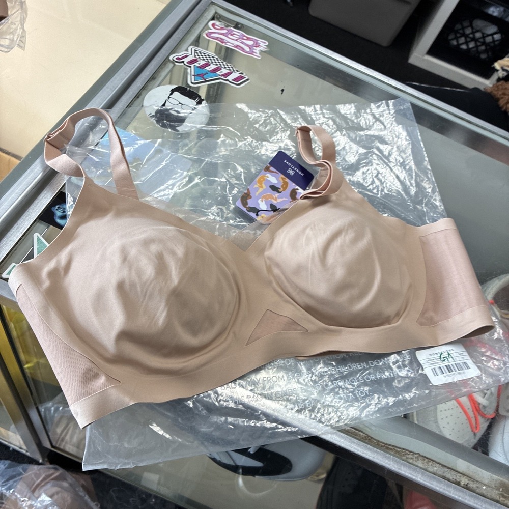 Honeylove Crossover Wireless Nude Smoothing Seamless Max Support Bra 1XL NWT